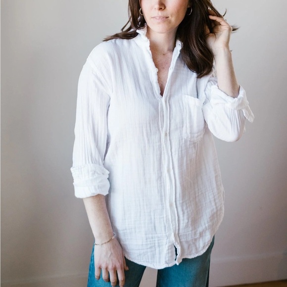 CP SHADES Joss Double Cotton Gauze Button Down Shirt - Picture 1 of 8